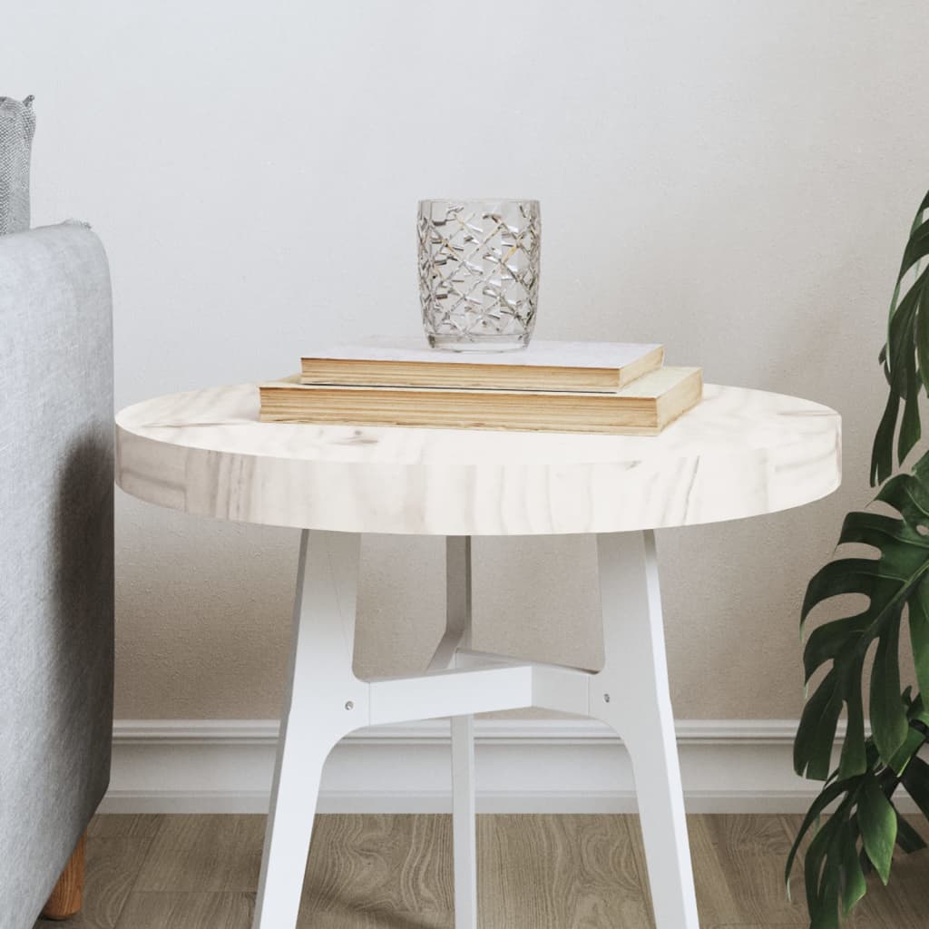 vidaXL Table Top Round White Ì÷40x3 cm Solid Wood Pine