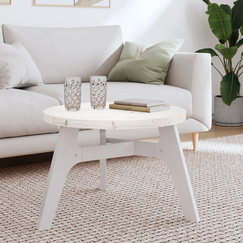 vidaXL Table Top Round White Ì÷60x3 cm Solid Wood Pine