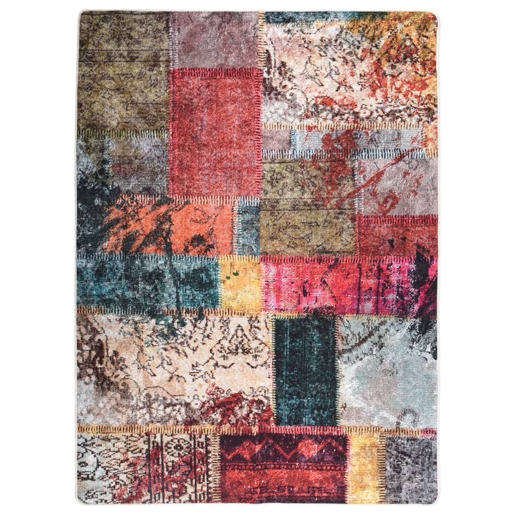 vidaXL Rug Washable Patchwork Multicolour 150x230 cm Anti Slip