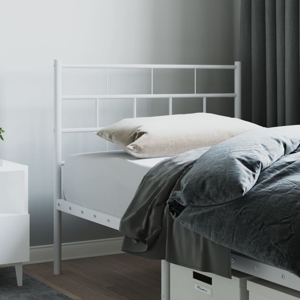 vidaXL Metal Headboard White 80 cm