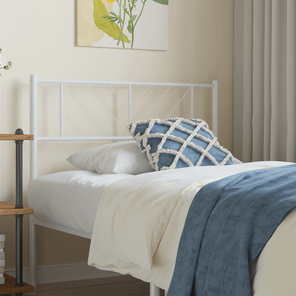 vidaXL Metal Headboard White 80 cm