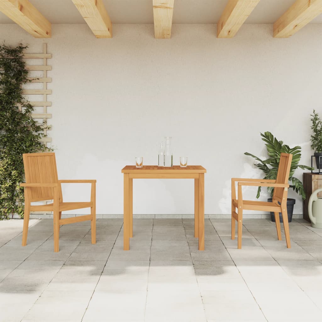vidaXL 3 Piece Garden Dining Set Solid Wood Teak