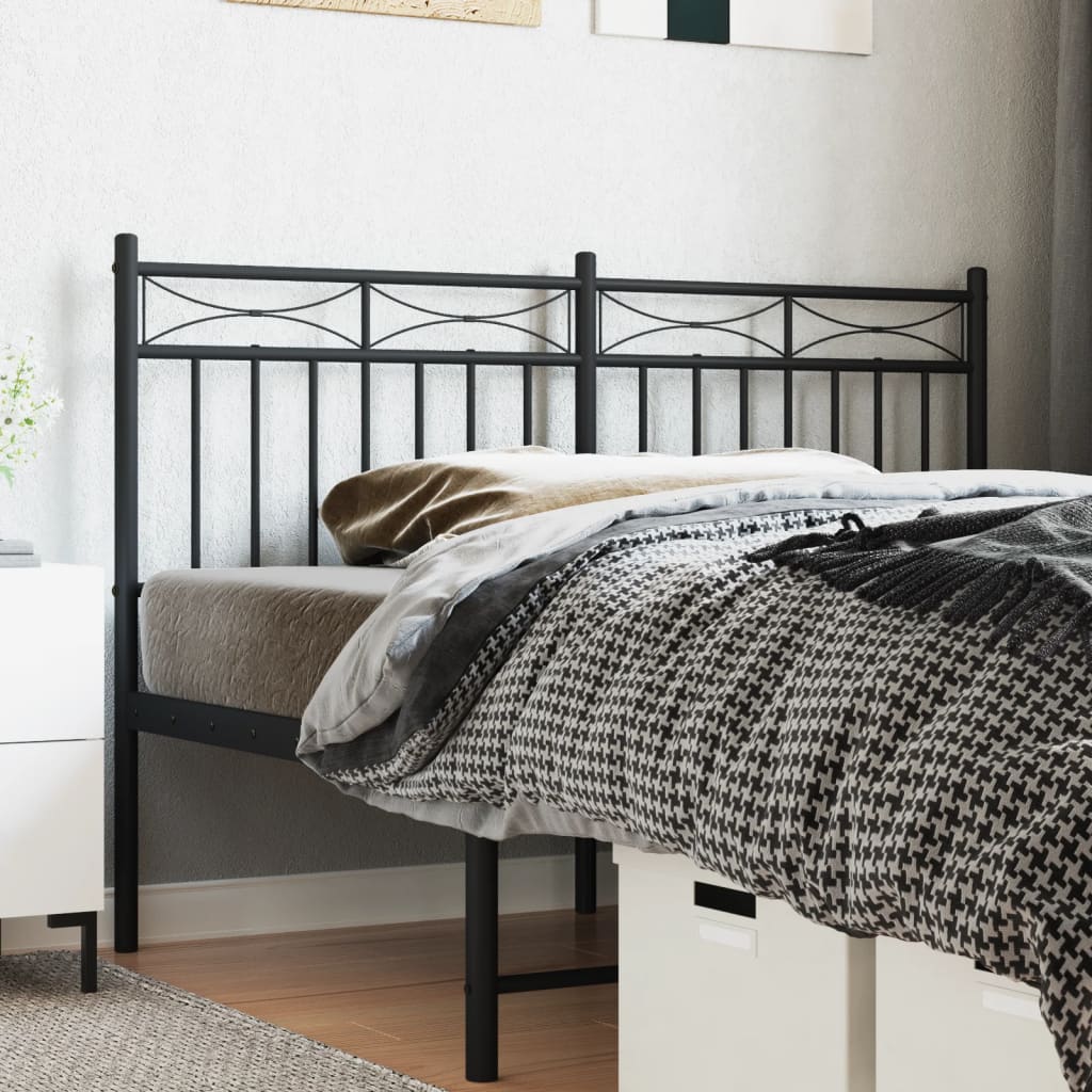 vidaXL Metal Headboard Black 135 cm