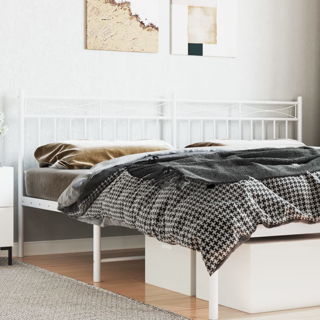 vidaXL Metal Headboard White 193 cm