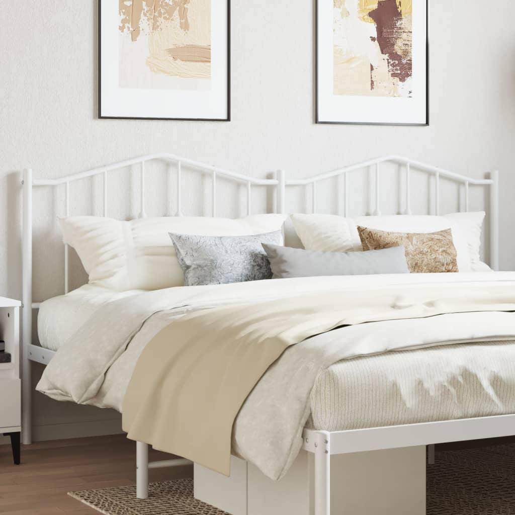 vidaXL Metal Headboard White 193 cm