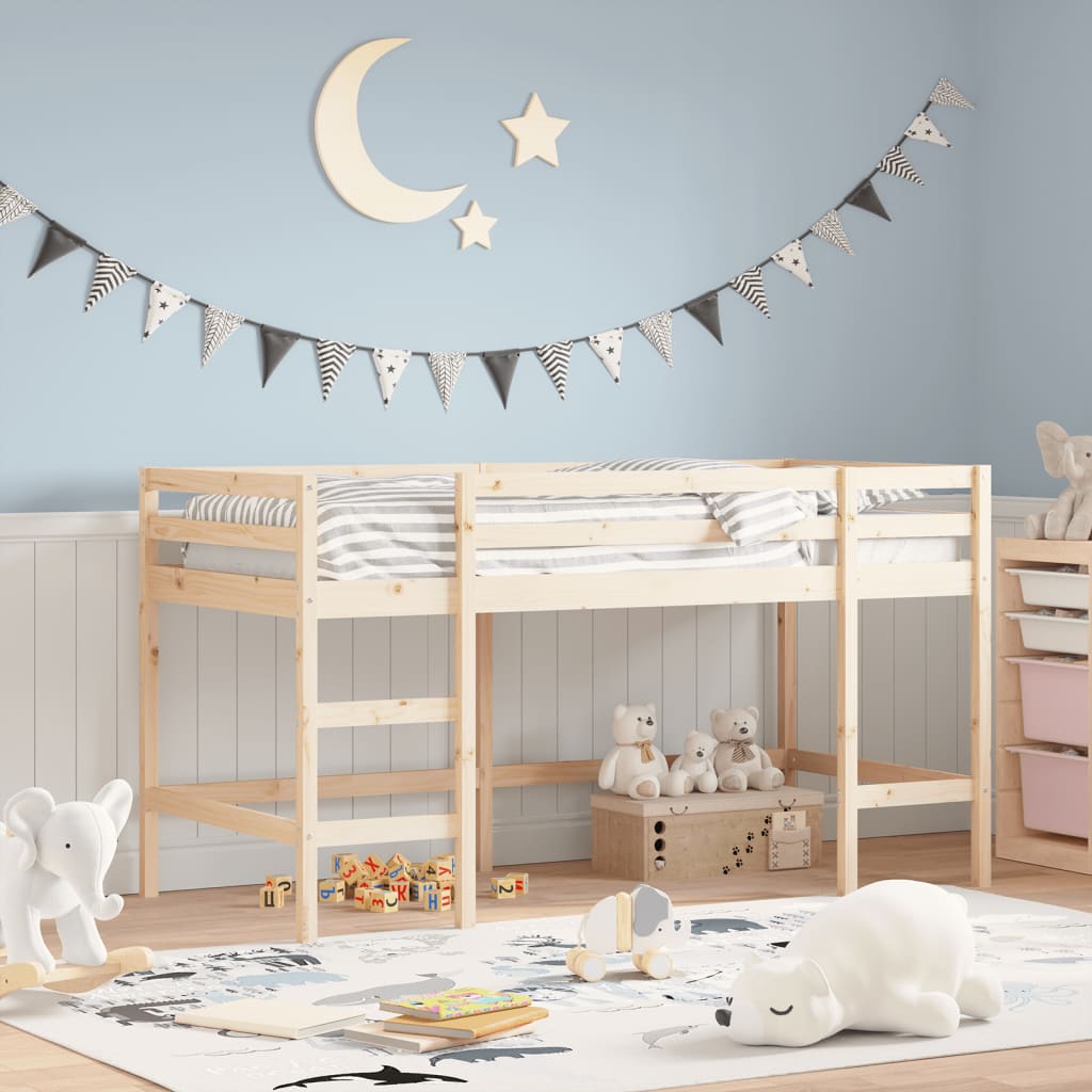 vidaXL Kids' Loft Bed with Ladder 90x200 cm Solid Wood Pine