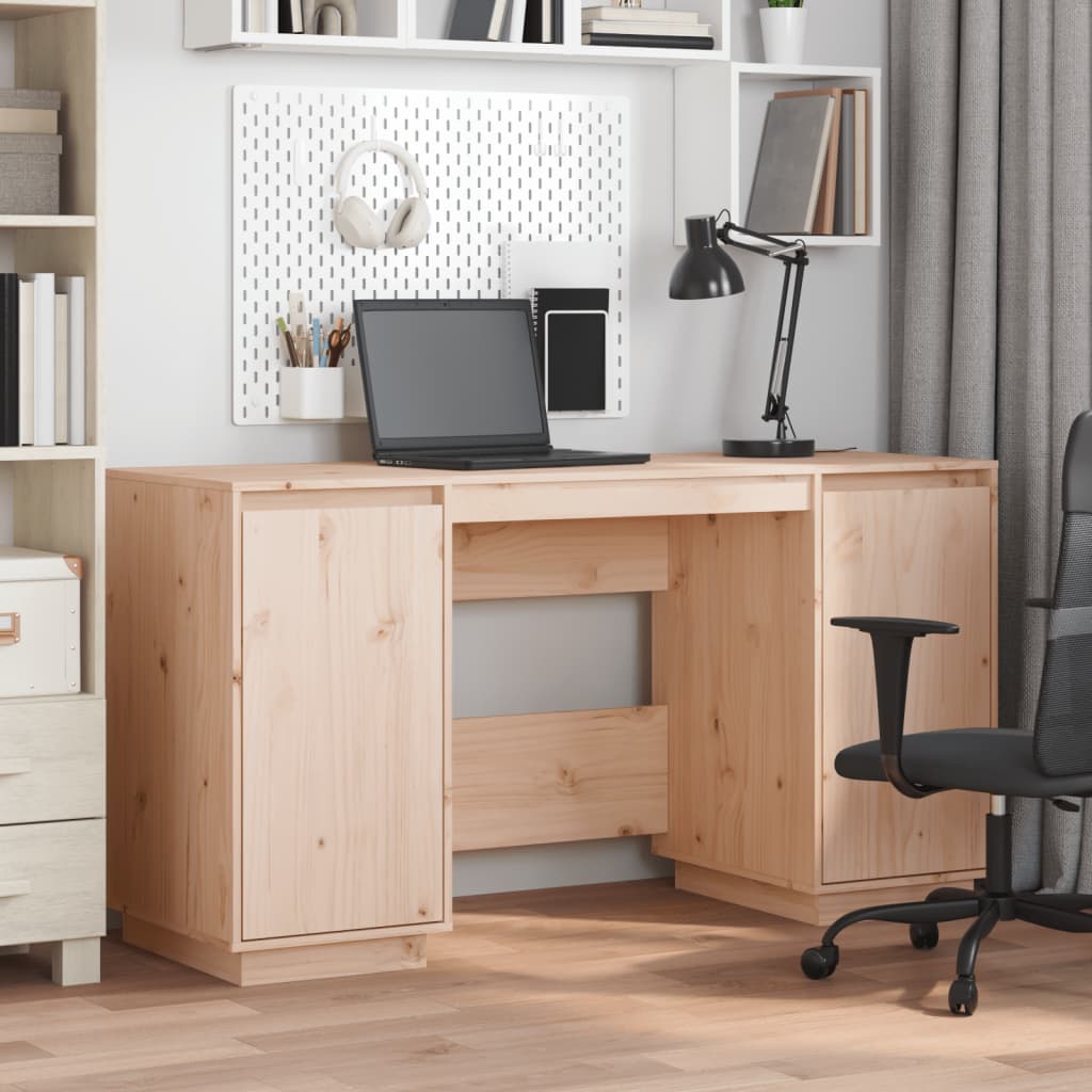 vidaXL Desk 140x50x75 cm Solid Wood Pine