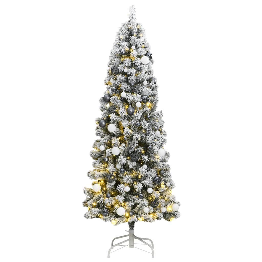 vidaXL Artificial Hinged Christmas Tree 300 LEDs & Ball Set 240 cm