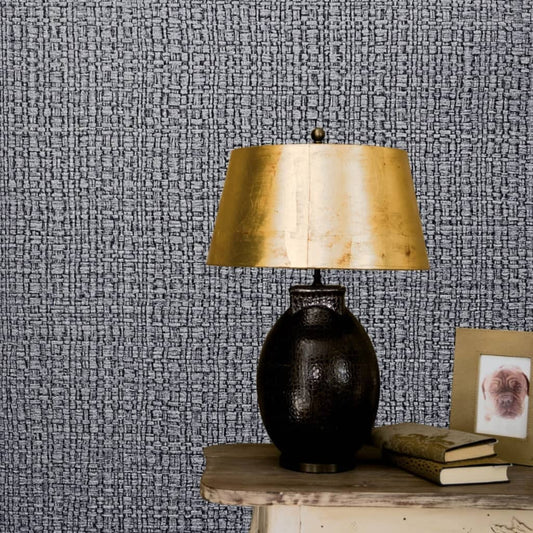 Noordwand Vintage Deluxe Wallpaper Course Fabric Look Dark Grey