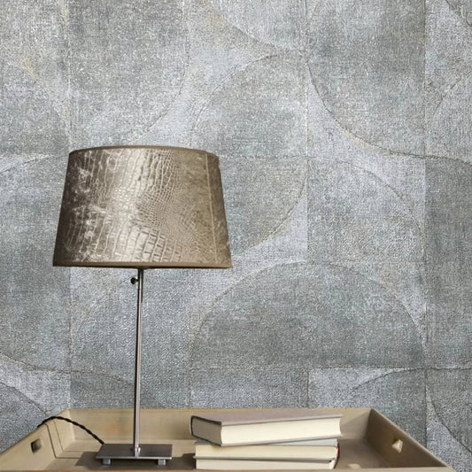 Noordwand Vintage Deluxe Wallpaper Graphic Circle Look Metallic Grey