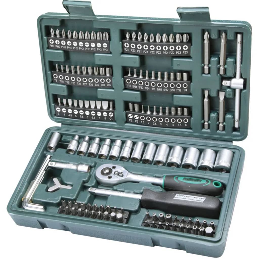 BrÌ_der Mannesmann 130 Piece Bit and Socket Set 29166
