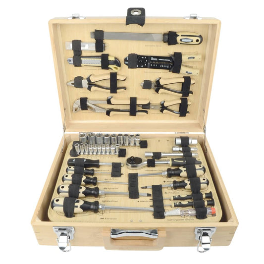 BrÌ_der Mannesmann 108 Piece Tool Set Bamboo Case