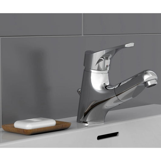 SCHÌÏTTE Basin Mixer with Pull-Out Spray ATTICA Chrome