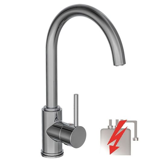 SCHÌÏTTE Sink Mixer with High Round Spout CASALLA Low Pressure Chrome