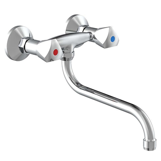SCHÌÏTTE 2-Handle Wall Sink Mixer CESTI Chrome