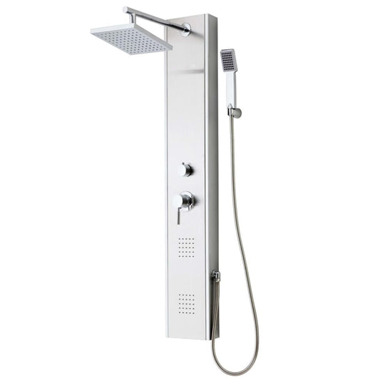 SCHÌÏTTE Shower Panel with Single Lever Mixer TAHITI Stainless Steel