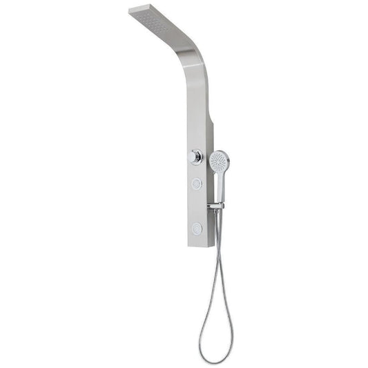 SCHÌÏTTE Shower Panel SANSIBAR Stainless Steel Colour