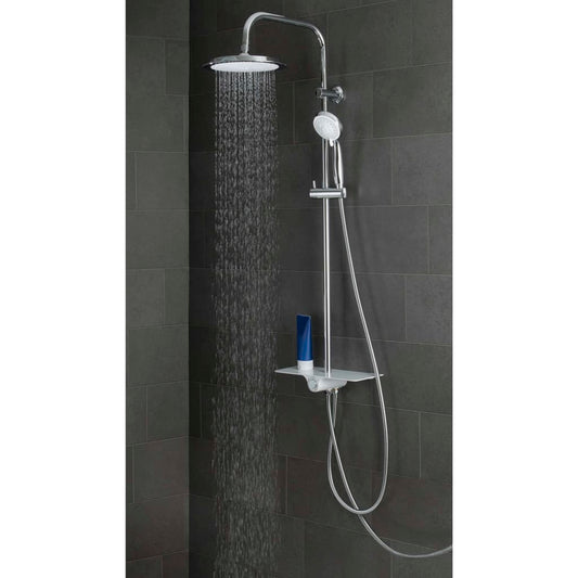 SCHÌÏTTE Overhead Shower Set with Tray AQUASTAR White-Chrome