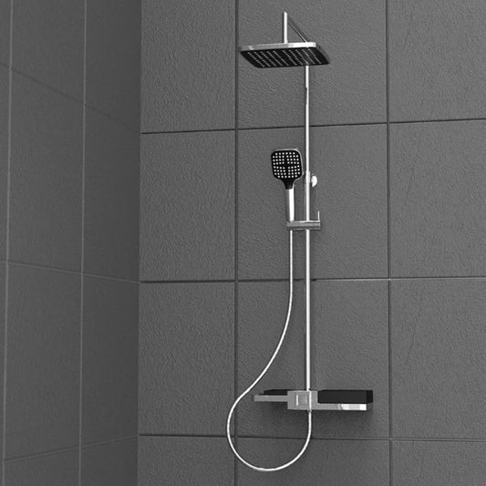 SCHÌÏTTE Overhead Shower Set BLUEPERL Chrome