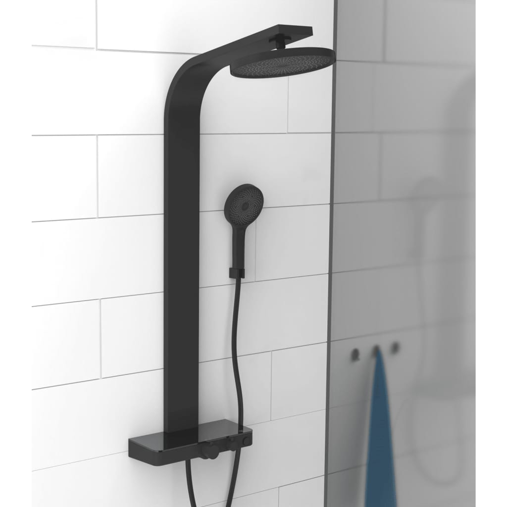 SCHÌÏTTE Overhead Shower Set with Thermostatic Tray SAMOA RAIN Matte Black
