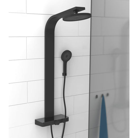 SCHÌÏTTE Overhead Shower Set with Thermostatic Tray SAMOA RAIN Matte Black