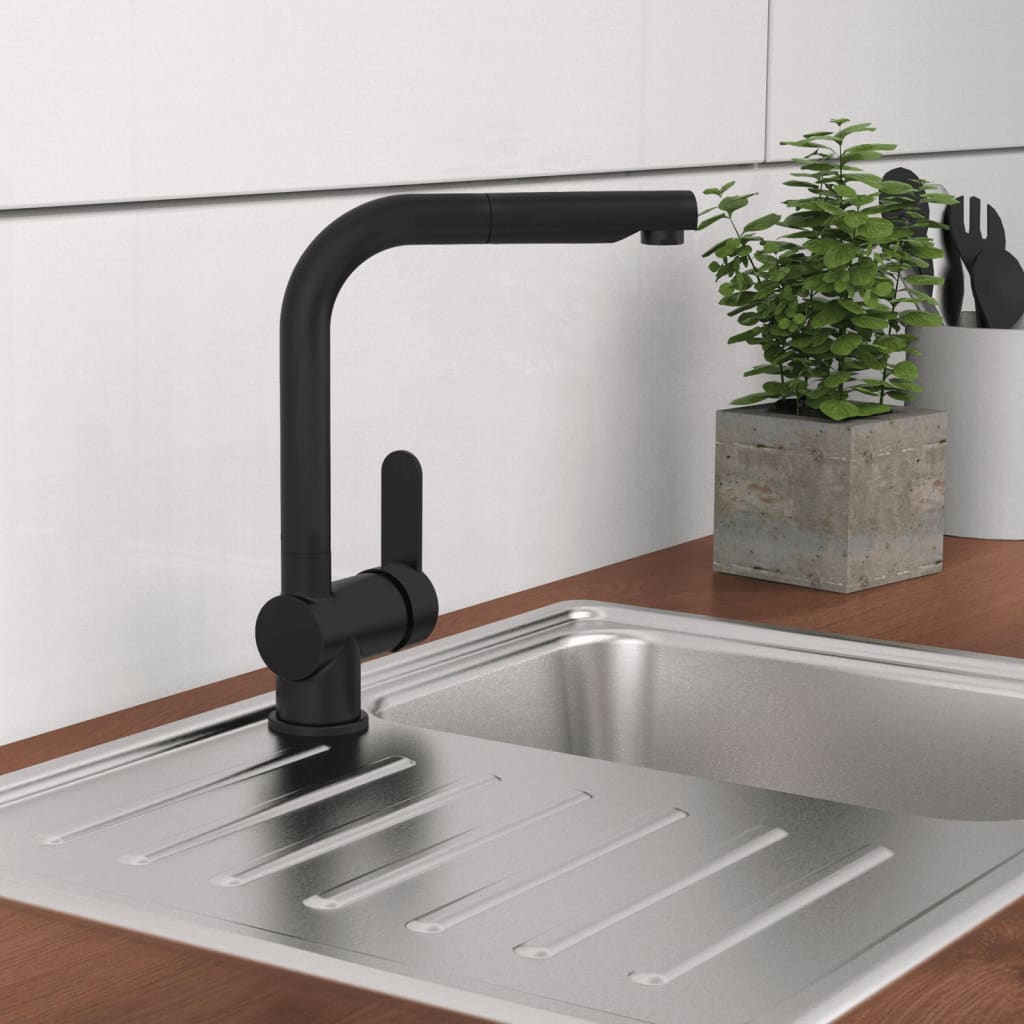 SCHÌÏTTE Kitchen Mixer Tap with Pull-out Spout LONDON Matte Black
