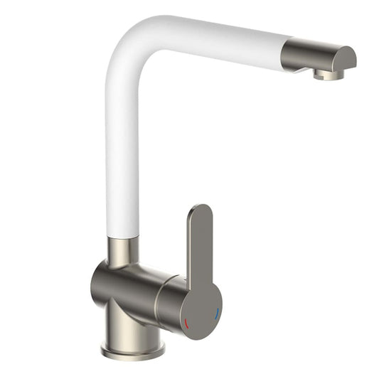 SCHÌÏTTE Sink Mixer with High Spout RIO Stainless Steel White Matt