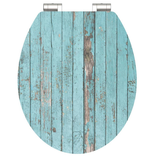 SCHÌÏTTE High Gloss Toilet Seat with Soft-Close BLUE WOOD MDF