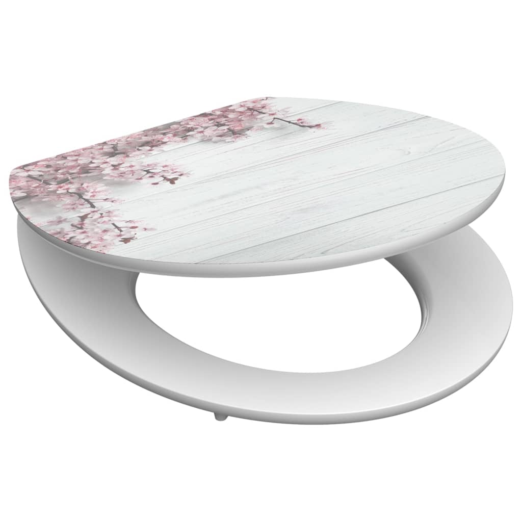 SCHÌÏTTE High Gloss Seat with Soft-Close FLOWERS & WOOD MDF