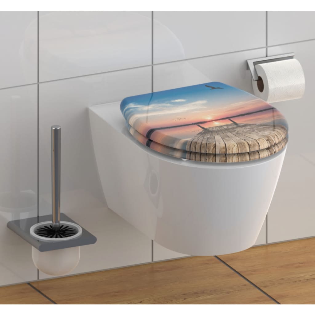 SCHÌÏTTE Toilet Seat with Soft-Close Quick Release SUNSET SKY