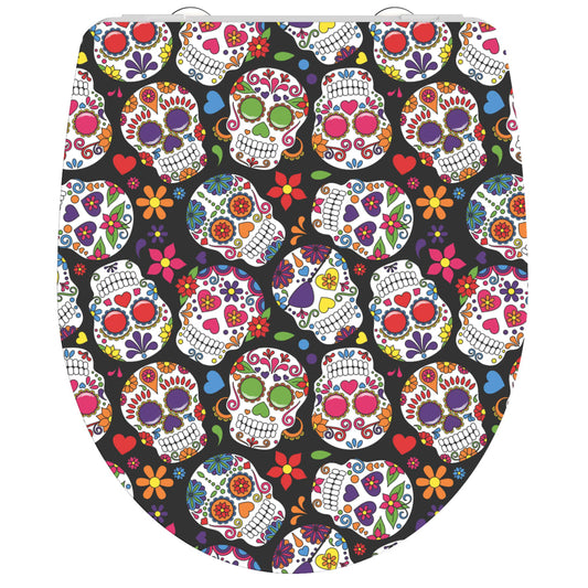 SCHÌÏTTE Duroplast High Gloss Toilet Seat with Soft-Close CRAZY SKULL