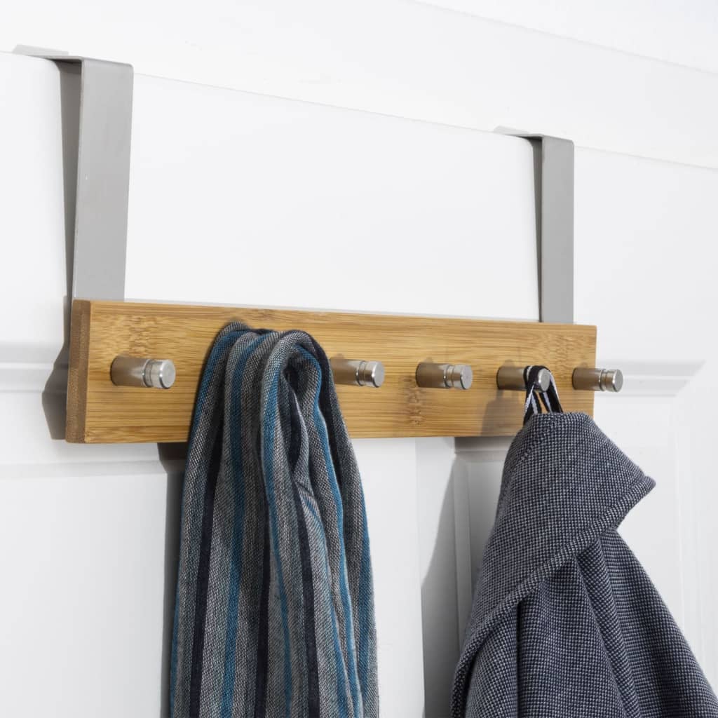 HI Door Hanger with 6 Hooks 40x4.8x12 cm Bamboo
