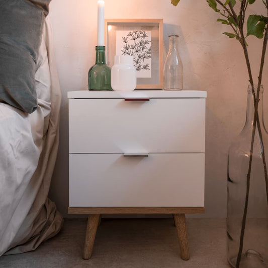 Finori Bedside Cabinet G̦teborg 60 White and Sonoma Oak