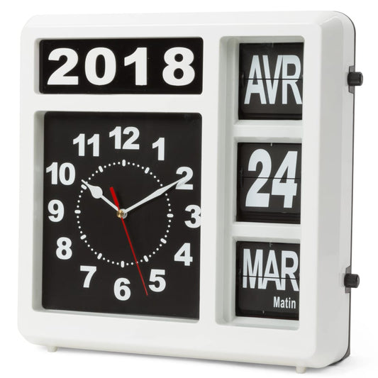 Perel Wall Flip Clock 31 x 31 cm French Version