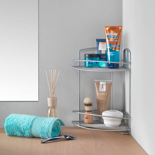 Metaltex 2-tier Corner Douche Rack Onda Silver