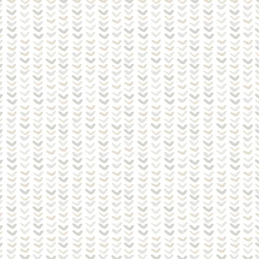 Noordwand Wallpaper Mondo baby Small Harts White and Grey