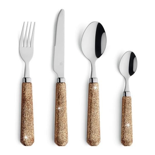 Amefa 24-Piece Cutlery Set Mono Glitter Gold