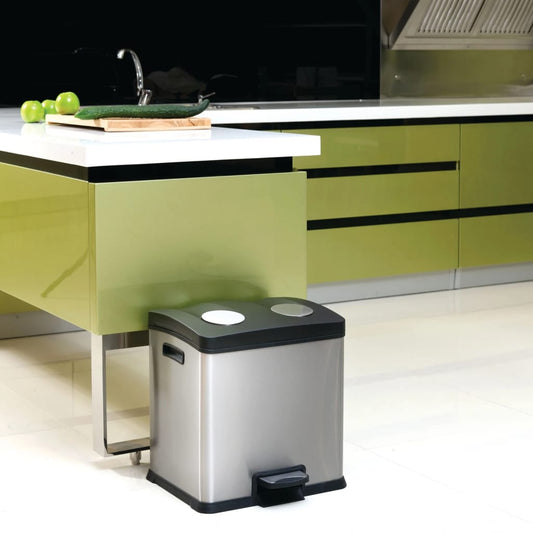 EKO Pedal Bin Rejoice 2x12 L Matte Silver