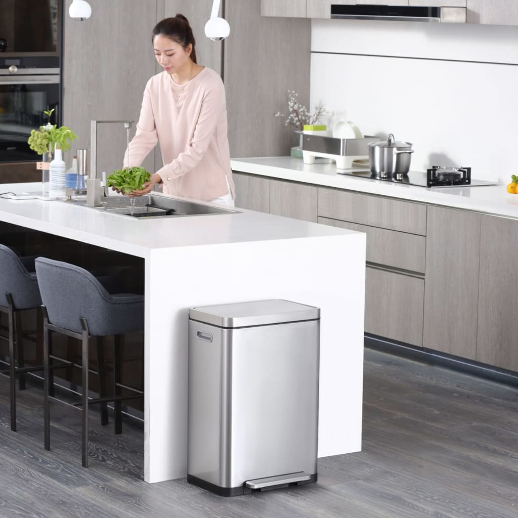 EKO Pedal Bin X-Cube 45 L Matte Silver