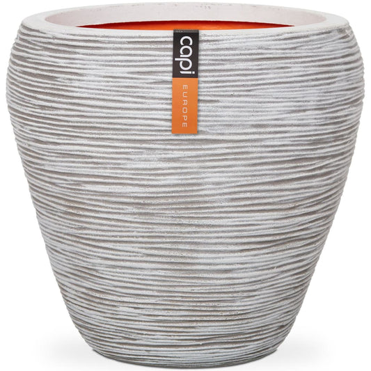 Capi Vase Nature Rib Tapered 42x38 cm Ivory KOFI362
