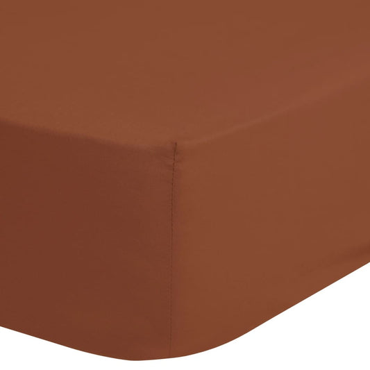 Good Morning Fitted Sheet 160x200 cm Terracotta