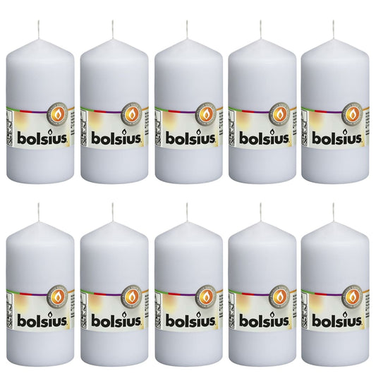 Bolsius Pillar Candles 10 pcs 120x58 mm White