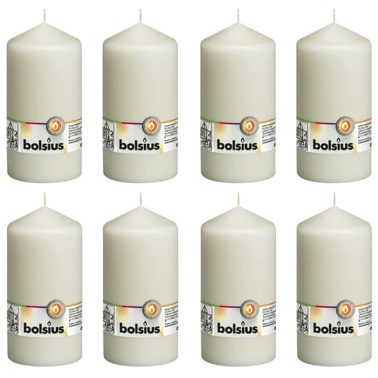 Bolsius Pillar Candles 8 pcs 150x78 mm Ivory