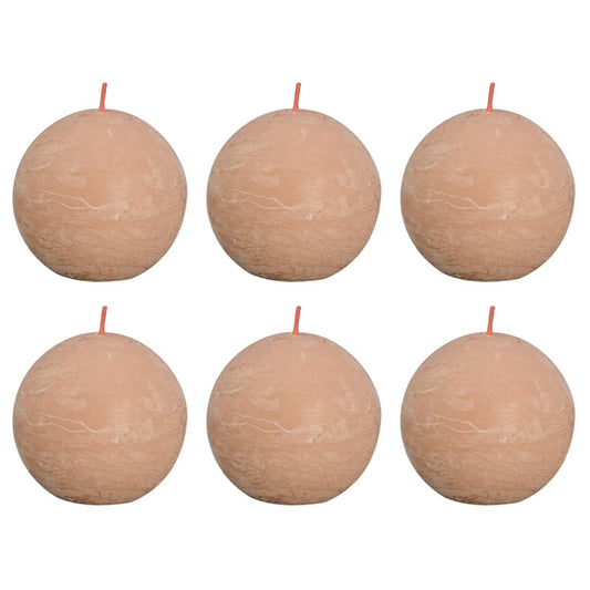 Bolsius Rustic Ball Candles Shine 6 pcs 76x71 mm Misty Pink