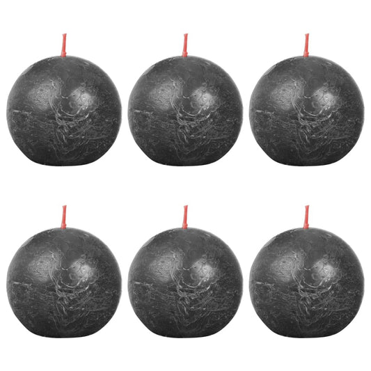 Bolsius Rustic Ball Candles Shine 6 pcs 76x71 mm Stormy Grey