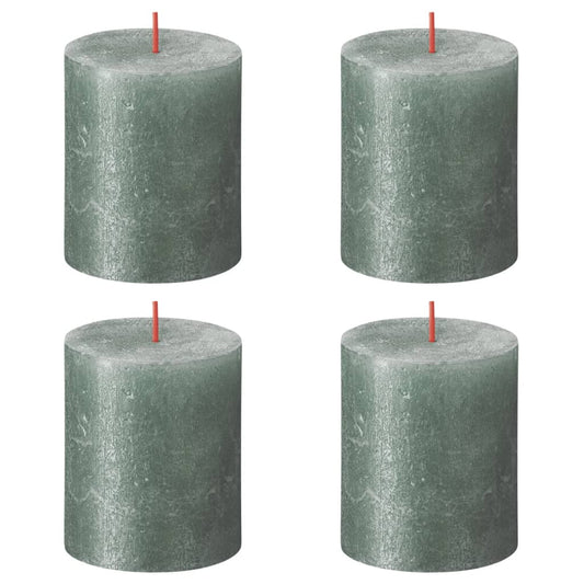 Bolsius Rustic Pillar Candles Shimmer 4 pcs 80x68 mm Oxide Blue