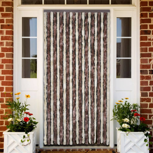 vidaXL Insect Curtain Beige and Light Brown 90x220 cm Chenille