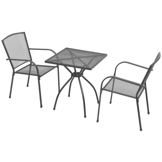 vidaXL 3 Piece Bistro Set Steel Anthracite