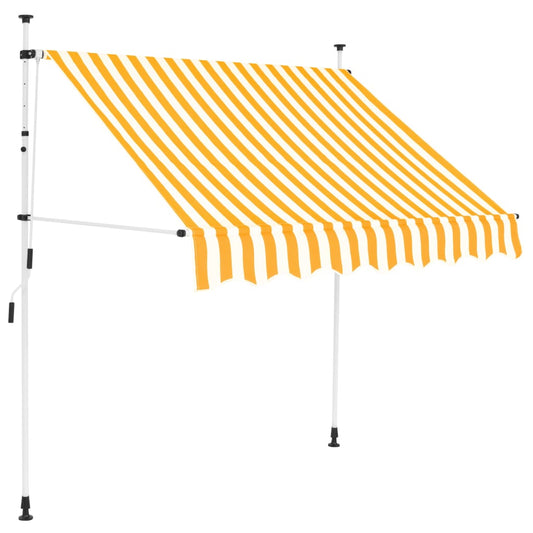 vidaXL Manual Retractable Awning 200 cm Orange and White Stripes