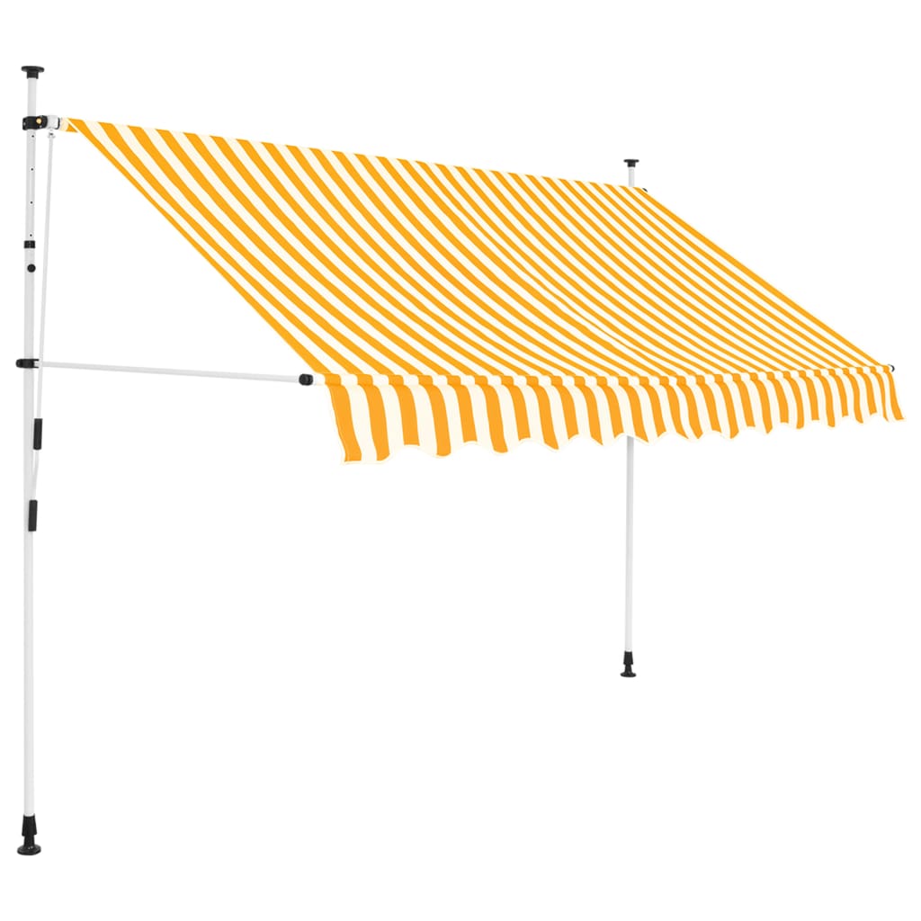 vidaXL Manual Retractable Awning 300 cm Orange and White Stripes